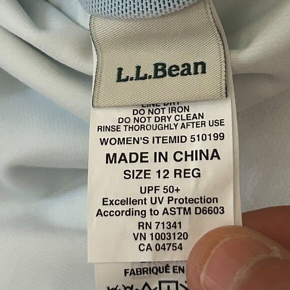 LL Bean Tummy Control Palm Print One Piece Swimsuit Padded Full Coverage Size 12 - Picture 7 of 15